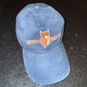 NEW Hooters Denim Blue Baseball Dad Cap Velcro strap closure ONE SIZE ORLANDO FL